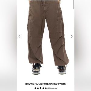 Jaded London Brown Parachute Cargo Pants